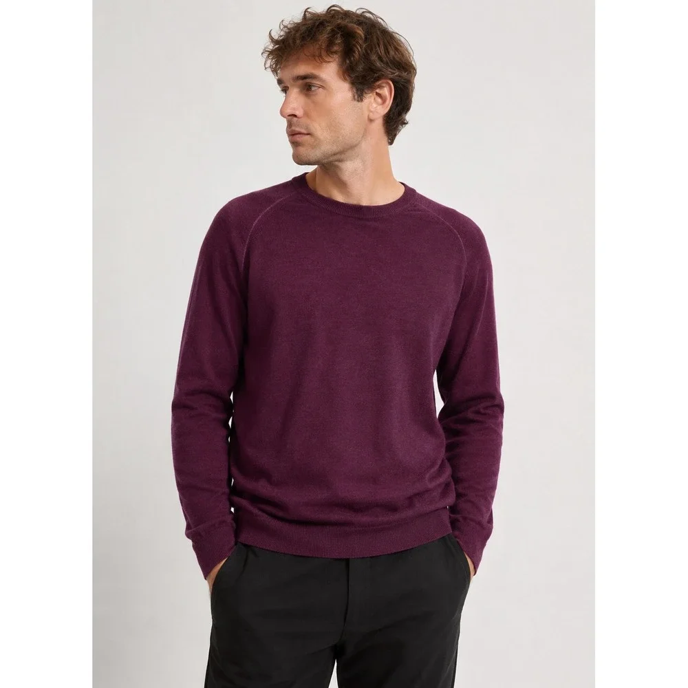 Jack Victor Mens 100% Virgin Wool Purple Crewneck Sweater Size XL